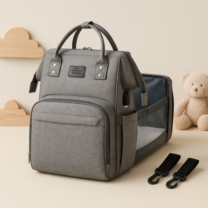 Baby Diaper Bag with USB & Sleeping Crib